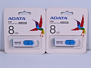 QTY: 2 ADATA 8GB Classic C008 USB 2.0 Flash Drive AC008-8G-RWE