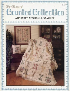 Alphabet Afghan And Sampler Cross Stitch Pattern Pat Rogers Counted Collection - Picture 1 of 2