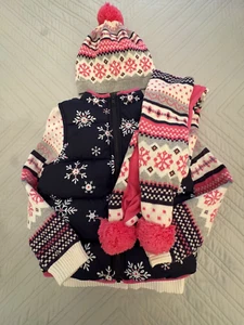 Beautiful Gymboree Girls Winter Lot. Fair Isle Snowflake Hearts. Sz 5-6 Xm10 - Picture 1 of 4