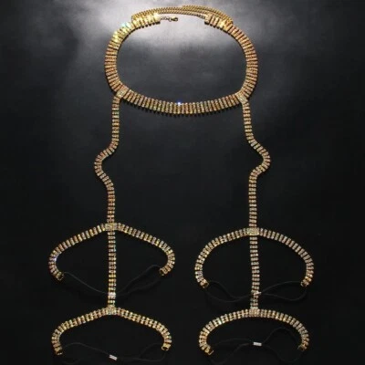 Women Waist Chain Rhinestone Leg Garter Crystal Sexy Fashion Body Chain 28021 - Image 1 of 4