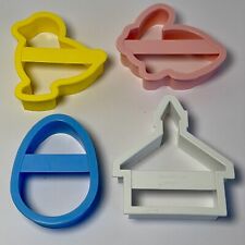 Fox Run Plastic Set of 4 EASTER Cookie Cutters  Bunny, Chick, Egg, Church