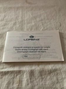 Lorenz Quartz analog Chronograph with alarm manual instruction istruzioni NOS - Foto 1 di 3