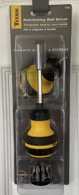 Ratcheting Ergonomic Ball ScrewDriver w/bits Coverts To Stubby High Torque New - Image 1 of 4