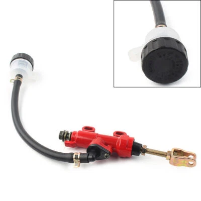 Rear Brake Master Cylinder Hydraulic Pump Reservoir RED for Motor Dirt Bike ATV - Image 1 of 4