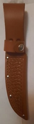 Fixed Blade Knife Sheath Brown Basketweave Fits Up To 4 Inch Blade SH1133 - Image 1 of 4