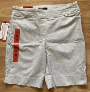 Bermudas cortas Hilary Radley para mujer tiro medio entrepierna 9 pulgadas M tira marrón - Imagen 1 de 8