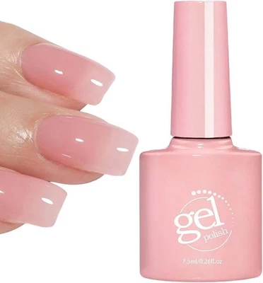 N.A Sheer Pink Jelly Gel Nail Polish - French Manicure Soak Off UV LED Varnish - DI