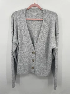 Cardigan nuovo NUUUDS 3 bottoni scollo a V grigio erica taglia XL - Foto 1 di 6