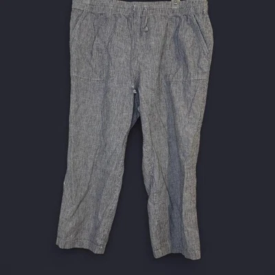 Pantalones capri Christopher Banks con cordón a rayas talla mediana Foto 1 de 3