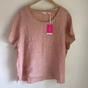 Nuevo Top Isaac Mizrahi 100% lino talla 3X - Imagen 1 de 6