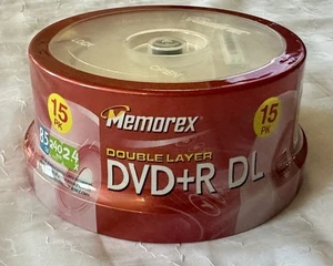 Memorex DVD+R DL Double Layer 8.5GB 240min 2.4x 15 Pack Sealed - Picture 1 of 7
