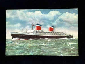 SS United States - US Lines - 1963 Postmark - Vintage Postcard - Bild 1 von 2