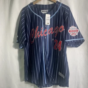 NASCAR Trikot Herren XL Chicago Street Race 2024 Baseball Nadelstreifen aufgenäht Patches - Bild 1 von 9
