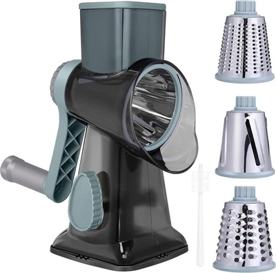 Ralador de queijo ralador rotativo triturador de aço inoxidável com base de sucção a vácuo louco - Imagem 1 de 4