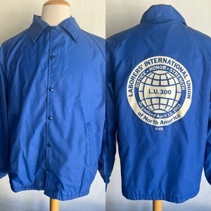 LABORERS' INTERNATIONAL UNION NORTH AMERICA Vintage 80s Coach Jacket Size L/XL - Picture 1 of 4