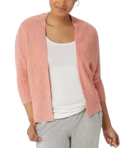 Barefoot Dreams Damen L/XL CozyChic Lite Ribbed Shrug Cardigan in Koralle WEICH - Bild 1 von 14