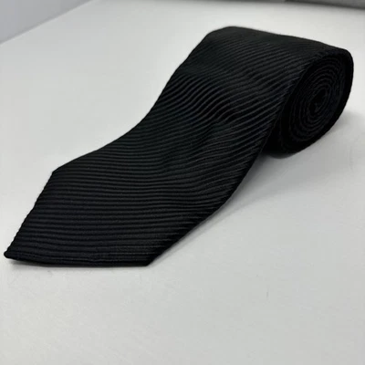 Corbata de lujo David Donahue a rayas negras tejida seda hecha a mano EE. UU. Foto 1 de 4