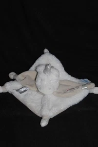 🦄Doudou plat licorne BABY'NAT BABYNAT beige blanc fourrure arc en ciel NEUF - Picture 1 of 2