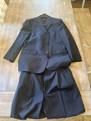 Brooks Brothers Stretch Mens 42R 2-Piece Suit Black Wool Blend Dress Pants 38x30 - Image 1 of 4