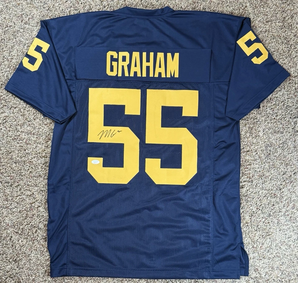 Mason Graham Signed Custom Jersey Michigan Wolverines Blue SIZE XL JSA AUTO - Image 1 of 1