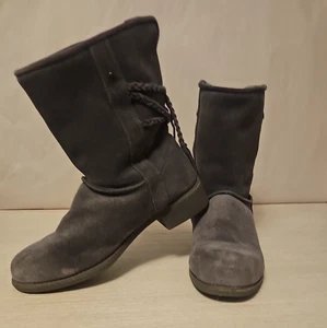 Abeo Stiefel Blaine Damen Größe 8 Wildleder Leder Lammfell Winter Komfort Grau - Bild 1 von 19