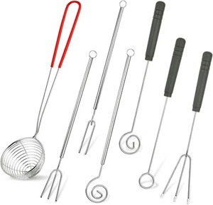 7 Pieces Candy Dipping Tools Chocolate Fork Spoons Set, Metallic - Picture 1 of 6