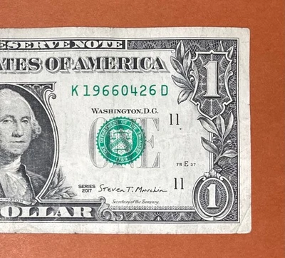 1996 April 26 (K 19660426 D) Birthday $1 One Dollar Bill Serial Number - Image 1 of 3