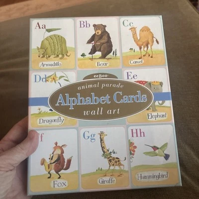 EeBoo Animal Parade 26 TARJETAS DEL ALFABETO 2002 A-Z Animal arte de pared 8” X 10” caja abierta Foto 1 de 4