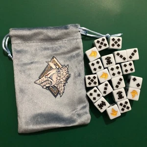 Warhammer 40k Space Wolves Custom dice set and bag 40,000 Fenris 20 x D6 - Picture 1 of 1