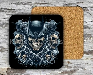 Exclusive DC BATMAN Superhero Skull 03 Hardboard MDF Square Coasters - Picture 1 of 4