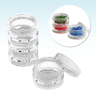 5ml 5g 10ml 10g Empty Stacking Storage Jar Pot Sample Makeup Craft Beads Glitter • 10.28€
