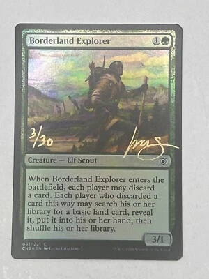 MTG Artist Proof Borderland Explorer Foil Conspiracy Signed by Lucas Graciano - Image 1 of 2
