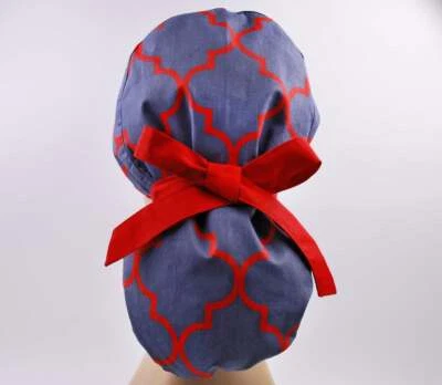 Scrub hats, nurse scrub cap, womens surgical hat, ponytail scrub cap morocco - Image 1 of 3