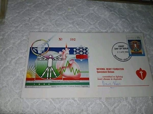 AUSTRALIA-(1986)-NATIONAL HEART FOUNDATION-QUEENSLAND DIVISION-FDI #392-SIGNED - Picture 1 of 3