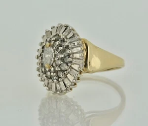 .85 ctw Diamond Solitaire with Accents Engagement Ring 10k Yellow Gold - Picture 1 of 10