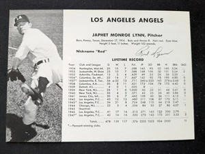 Carta baseball 1948 PCL Los Angeles Angels - Japhet Monroe Lynn (EX/NM) - Foto 1 di 3