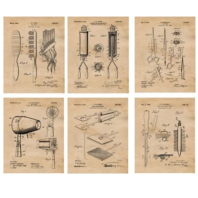Классические инструменты для стрижки волос патентные отпечатки 6 (8x10) для дома работы офиса салона студии - Изображение 1 из 4
