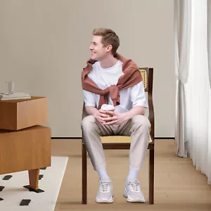 Foldable Dining Chair Rattan Armchair for Living Room Bedroom Chair Backrest360° - Picture 1 of 12