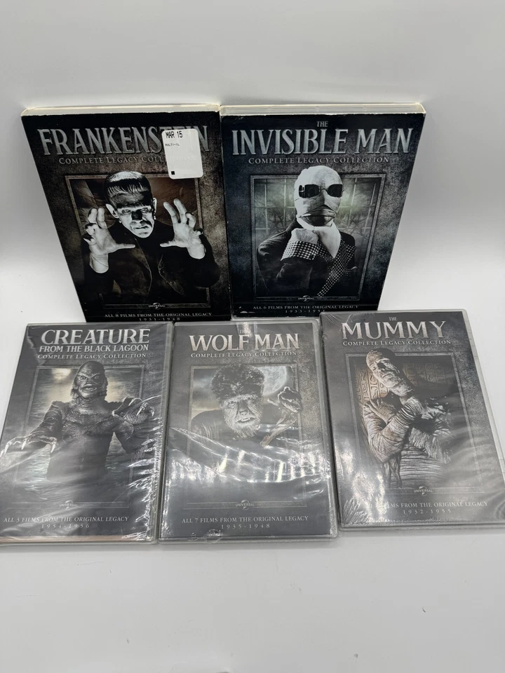 The UNIVERSAL Monster Legacy Collection DVD Complete Sets NEW Mummy, Wolfman - Image 1 of 2