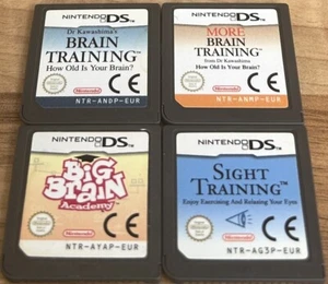 Brain Training 1 & 2 + Big Brain Academy + Sight Training - Paquete NINTENDO DS - Imagen 1 de 5