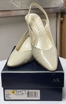 AK Anne Klein Ivory Leather Heel Women's Shoe Size 7 1/2 In Box (FC104-TOP-Q3305 - Image 1 of 4