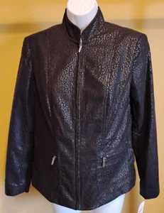 NWT $59 Elementz Women's Black Animal Print Lightweight Jacket Size: PS - Picture 1 of 2
