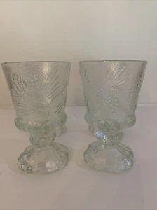Set Of 4 VTG Tiara Ponderosa Pines Clear Water Goblets #10163 w Original Box - Picture 1 of 9