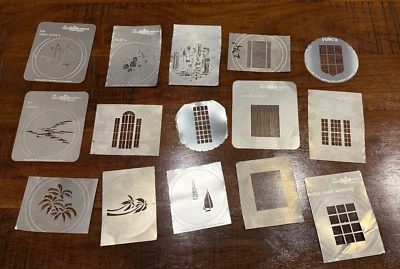 Juego de 15 Gobos de Acero - Talla A, y 2 soportes (4" por 4.5" tamaño total, 3") Foto 1 de 4