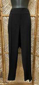 Vintage Cache Womens Mid Rise Tapered Ankle Pant Size 12 Black Knit Stretch - Picture 1 of 12