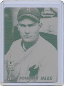 1/1 BIG CAT JOHNNY MIZE 1993 TED WILLIAMS CARDS PRINTING PLATE NEW YORK YANKEES
