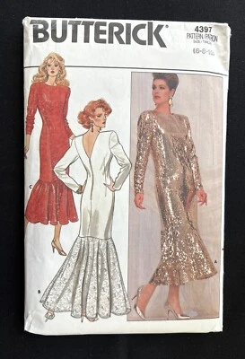 Butterick 4397 Misses Dress Formal/Evening Style Vintage 1986 Pattern 6-8-10 Cut - Image 1 of 3