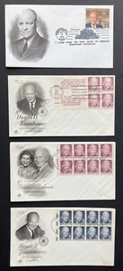 US Scott # 2513, 1395c-1393a and 1395a Eisenhower FDC. Artcraft Cachet - Picture 1 of 6