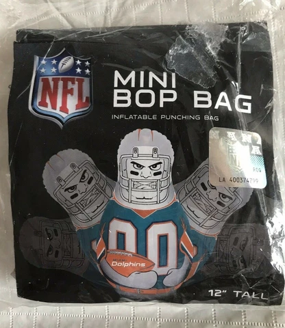 NFL Miami Dolphins Mini Bop Inflatable Punching Bag 12" Tall NEW Cover