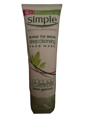 1 X Simple Kind To Skin Deep Cleansing Face Mask Pro-Vitamin B5/Vitamin E ~75ml - Image 1 of 4